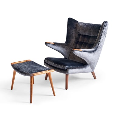 The AP 19 Papa Bear Chair and Stool by Hans J. Wegner for A.P. Stolen