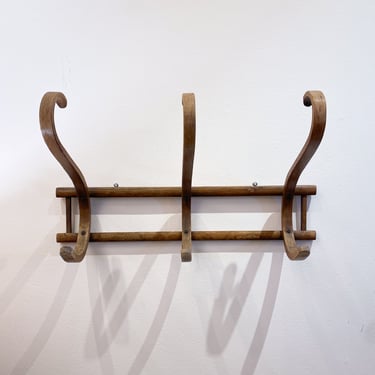 Vintage Wall Mounted Wood Coat Rack