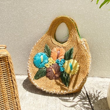Woven bag with Flowers