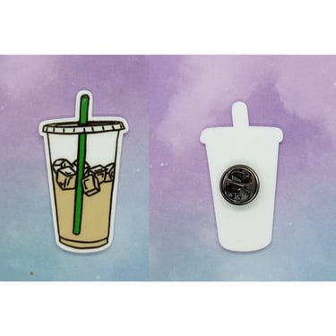 Iced Coffee Pin Cute Food Drink Brooch 