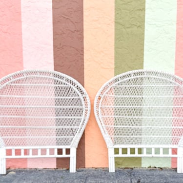 Pair of Wicker Chic Full Headboards