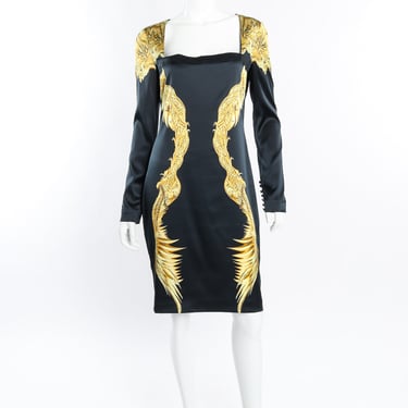 Baroque Wings Graphic Silk Dress