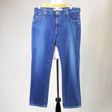 90s Levi's Jeans - 37" waist - Blue Cotton Denim Pants - 505 Nouveau Low, Straight Leg - Vintage 1990s - 32.5" inseam 