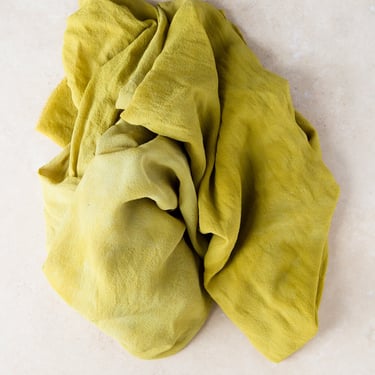 deep chartreuse silk chiffon table runner styling cloth | 3 yds and 6 yds lengths | plant dyed with onion skins | wedding + event decor 