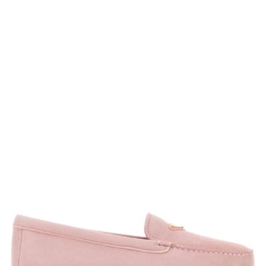 Prada Women Pastel Pink Suede Loafers