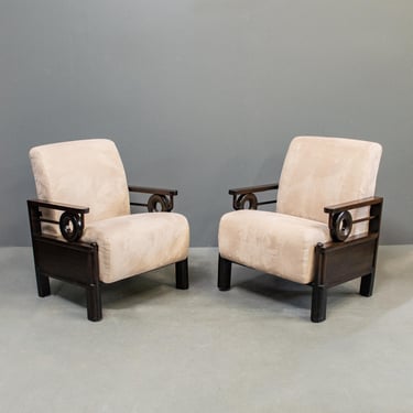 1930&#x27;s Pair of Blackwood Deco Armchairs