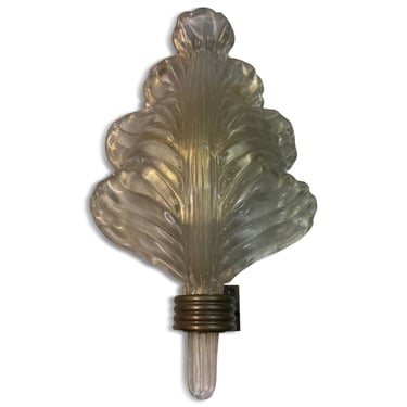 Ercole Barovier Glass Leaf Sconce Barovier and Tosa Murano Sconce Mid Century