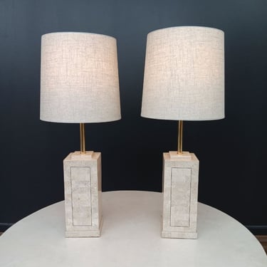 Pair of Mid-Century Modern Stone Table Lamps, c.1960’s 