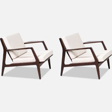 Mid-Century Sculpted Lounge Chairs by Ib Kofod-Larsen for Selig