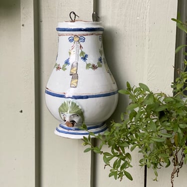 19th century French faience pottery lavabo, attributed to Sinceny