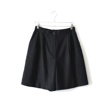 vintage black linen shorts 