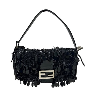 Fendi Black Sequin Baguette Bag
