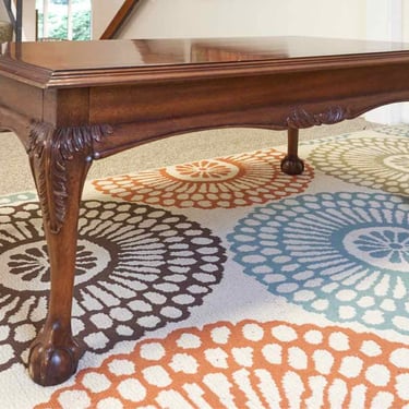 Lane Furniture  Mahogany Traditional Cocktail Table with Ball & Claw Feet