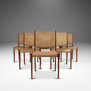 Set of Six (6) Danish Modern High-Back Dining Chairs in Teak by Johannes Andersen for Farsø Stolefabrik, Denmark, c. 1970's 