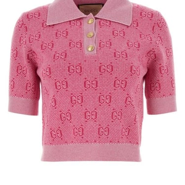 Gucci Woman Embroidered Wool Polo Shirt