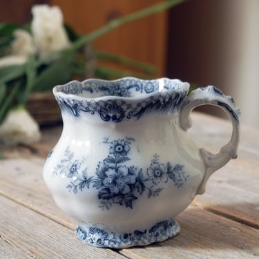 Antique transferware cup / 1800s floral chamber mug / Wood & Sons Princess pattern cup / shabby chic / antique ironstone / cottagecore 