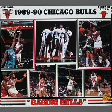 1989-90 NBA Chicago Bulls Poster Raging Bulls Michael Jordan 23 Poster 17 x 22 