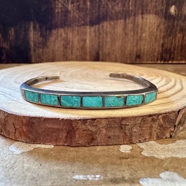 WINDOWPANE LIGHT BLUE Turquoise Cuff 14g | Sterling Silver Bracelet | Navajo Native American Indian Style Jewelry | Southwestern 
