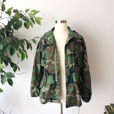 Men's M/L M-65 Vintage Camo Military Army Field Coat Utility - US Air Force Woodland 