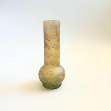 Vintage Hand Painted Art Glass Vase 