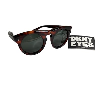 Vintage 90's New DKNY Bausch & Lomb Thick Tortoise Minimalist Sunglasses, Eastside KO109 