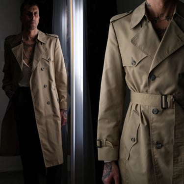 Christian Dior Monsieur Tan Trench Coat Double Breasted Men's Size 44R