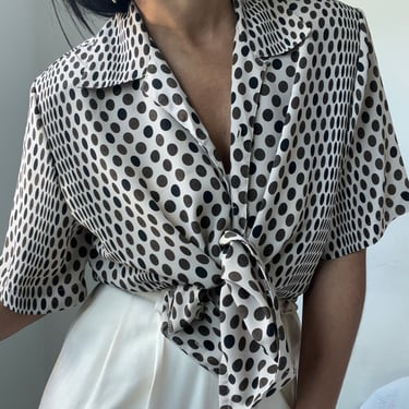 vintage abstract dot print blouse 