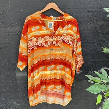 Rust Tropical Button Down\/ Large