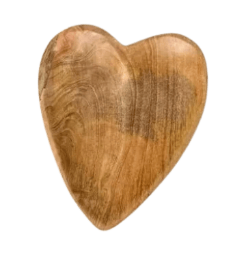 Medium Heart Shape Wood Trinket Dish