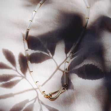 Minimalist White Mother of Pearl Necklace - Kalama 