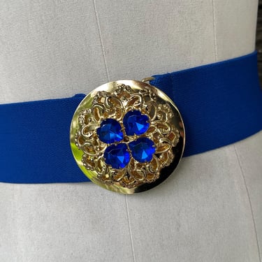 80s 90s Vintage Gold Flower Belt Buckle Purple | Hooked on 