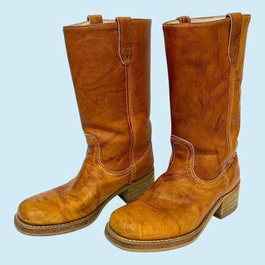 Vintage 1970s TONY LAMA Cowboy Boots ~ men's 9 1/2 D