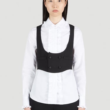 Saint Laurent Women Double Breasted Cropped Waistcoat