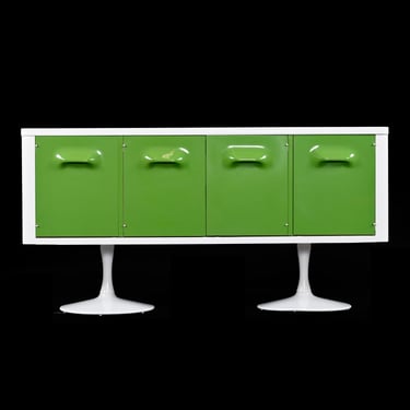 Broyhill Chapter One Raymond Loewy Style Green and White Credenza 