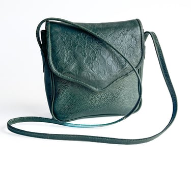 1990s Green Leather Side Bag