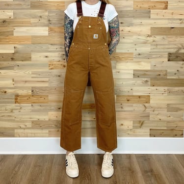 Carhartt Vintage Double Knee Canvas Made in USA Dungarees Overalls / Size XS 