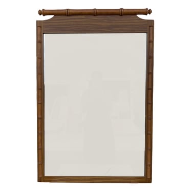 Faux Bamboo Mirror 43x29 FREE SHIPPING Vintage Wooden Henry Link Style Hollywood Regency Furniture 