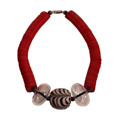 Mieke Groot Venetianness Oude Kraal Red Glass Necklace 