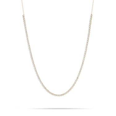 Round Diamond Half Riviera Necklace - 14K Yellow Gold