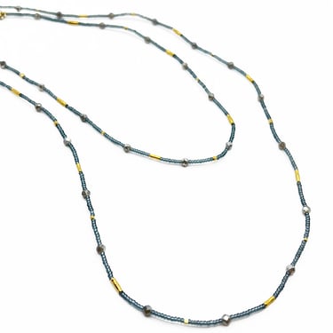 Grey Seed Bead & Labradorite Double Necklace