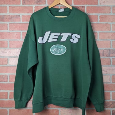 Vintage 90s NFL New York Jets Football Logo ORIGINAL Crewneck Sweatshirt - Extra Large 