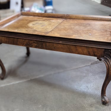 Antique Tray Top Coffee Table with Hidden Compartment