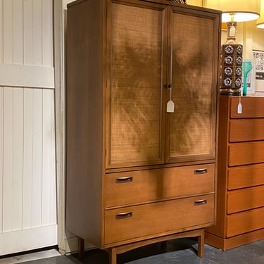 Mid Century Modern Walnut Armoire by Lenoir House, Circa 1960s - *Please see note on shipping before you buy. 