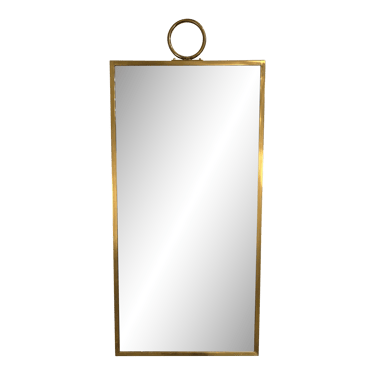 Hanging Brass Wall Mirror Brass With Ring at Top