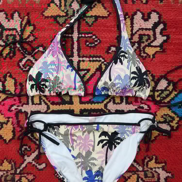 Vintage 2000s Victoria’s Secret Palm Print Bikini Set – Y2K Swimwear