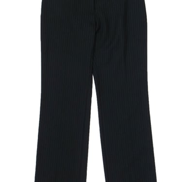 Dolce & Gabbana - Black Pinstriped Straight Leg Wool Trousers Sz 4