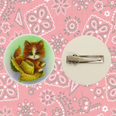 Retro Kitty Hair Clip Cute Vintage Cat Barrette 