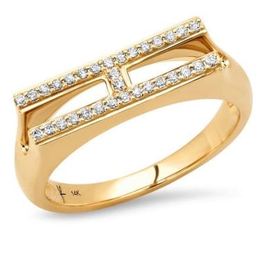 Pave' Diamond Chunky Initial Ring (By Special Order)