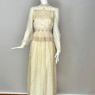The Stevie Gown, 1970s Gunne Sax Victorian Style Bridal Gown 