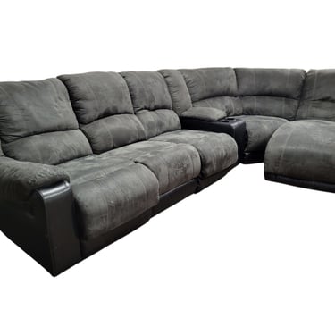 Grey 6pc Reclining Sectional